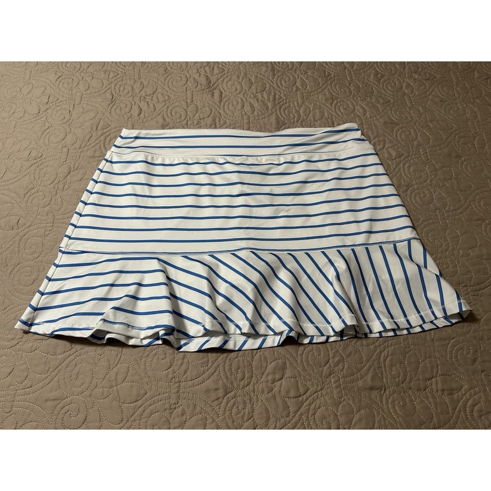 Vineyard Vines Performance Skirt, Blue White Striped Size XL 16"